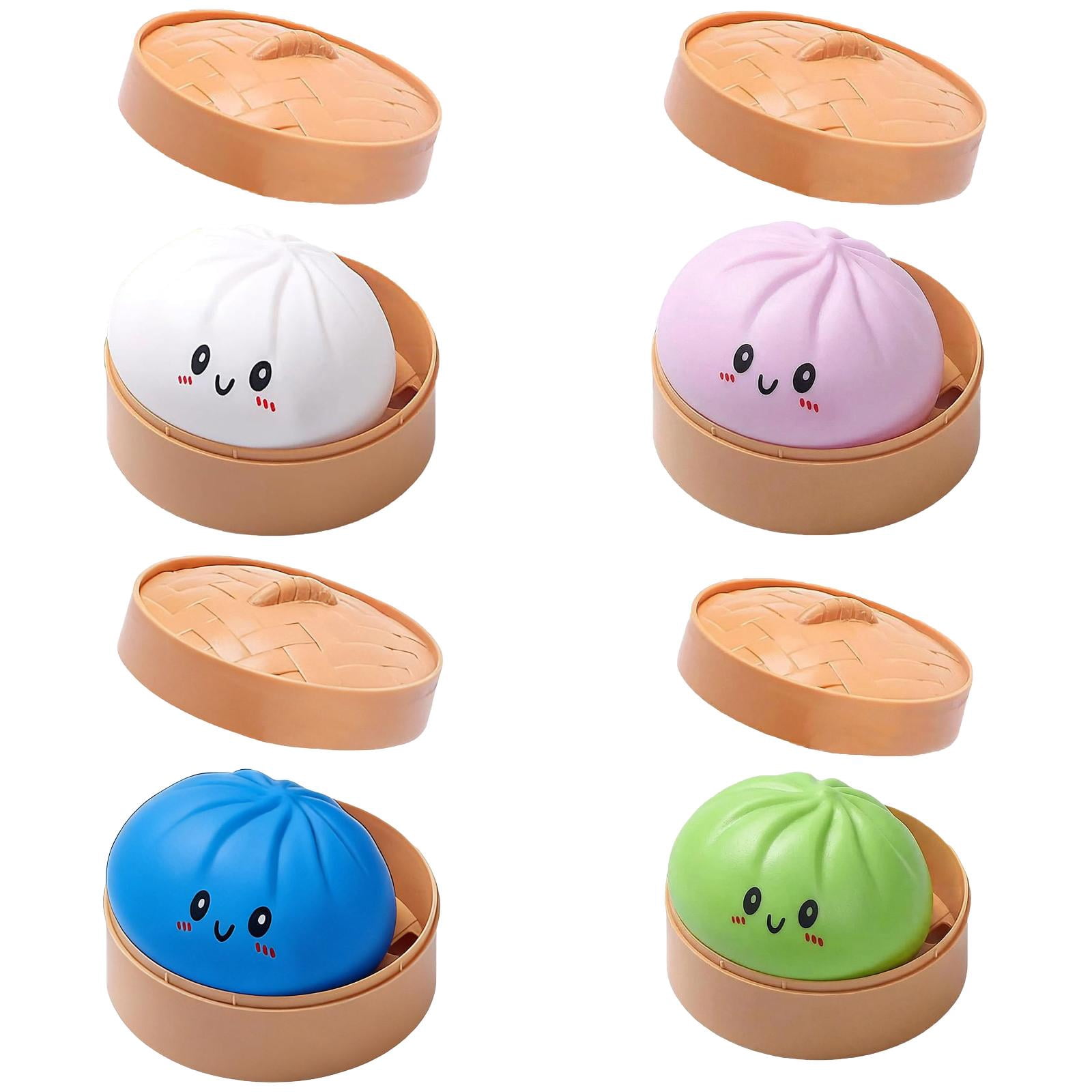 Giant Dumpling Squishy, 4 Inch Jumbo Dumpling Stress Ball, Rainbow Squishy Squishy Bun, Soft Squeeze Decompression Dough for Adults, Anxiety Relief Fidget