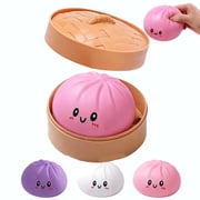 Giant Dumpling Squishy for Adults, 4/6/10 Inch Jumbo Dumpling Stress Ball, Soft Squeeze Decompression Dough, Anxiety Relief Fidget, Adult Fidget Tool Pink L 25cm/10inch