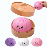 Giant Dumpling Squishy for Adults, 4/6/10 Inch Jumbo Dumpling Stress Ball, Soft Squeeze Decompression Dough, Anxiety Relief Fidget, Adult Fidget Tool Pink L 25cm/10inch