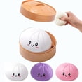 thumbnail image 1 of Giant Dumpling Squishy for Adults, 4/6/10 Inch Jumbo Dumpling Stress Ball, Soft Squeeze Decompression Dough, Anxiety Relief Fidget, Adult Fidget Tool (Pink L: 25cm/10inch), 1 of 5