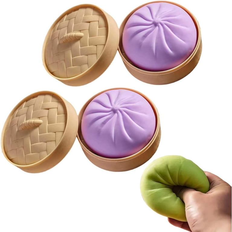Peluche Squishy Gigante A Forma Di Dumpling, Morbido E Rilassante, Con Confezione A Cesto Vaporiera, Giocattolo Antistress Per Adulti E Bambini