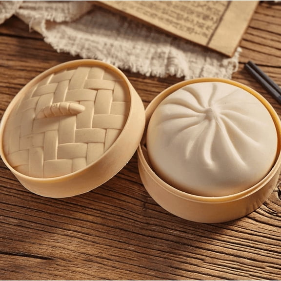 Giant Dumpling Squishy, Giant Mystery Dumplings Large Stress Relief Sensory Ball for Adults & Teens, Anxiety Relief Fidget , Soft Squeeze Decompression Dough White*2