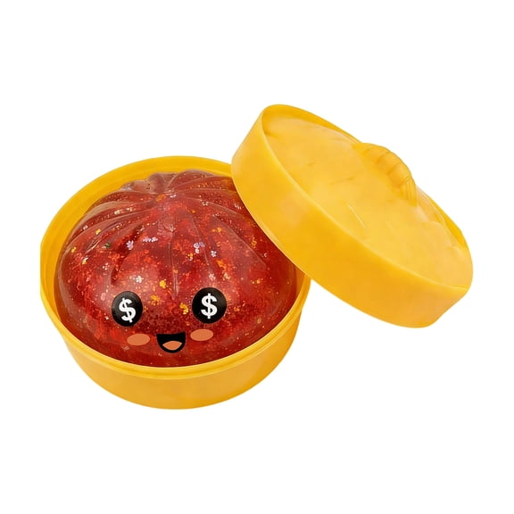 Giant Dumpling Squishy Mystery Box - Dollar Sign Eyes,Jumbo Slow-Rise Collectible, Rainbow Glitter Novelty for Desk & Shelf Display