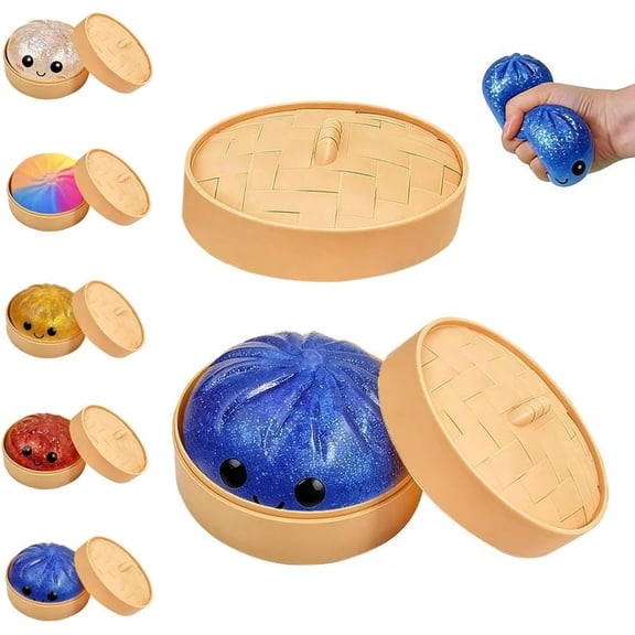 Giant Dumpling Squishy Mystery Box - Jumbo Slow-Rise Collectible, Rainbow Glitter Novelty for Desk & Shelf Display