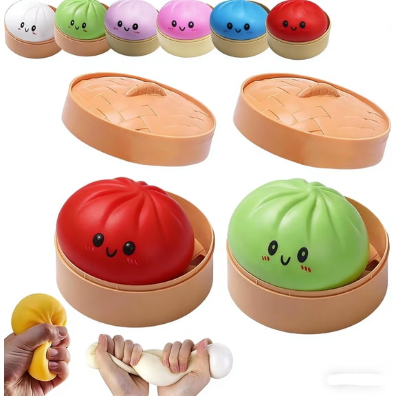 Giant Dumpling Squishy Mystery Box - Jumbo Slow-Rise Collectible, Rainbow Glitter Novelty for Desk & Shelf Display