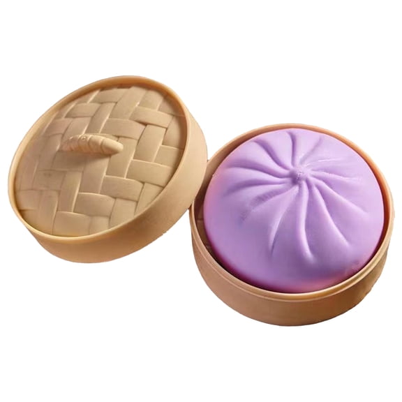 Giant Dumpling Squishy Stress Relief Desk Fidget, Jumbo Soft Squeeze Decompression Squishy with Steamer Box for Office, Home Desk Decor