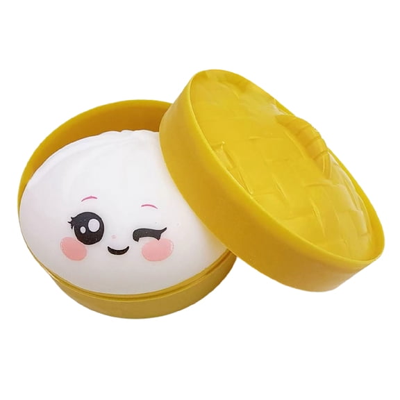 Giant Dumpling Stress ,Squeeze Dough Ball Stress Relief Hand Toys with Food Steamer Stretchy Desk Toys
