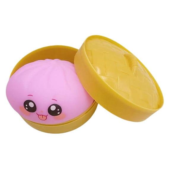 Giant Dumpling Stress ,Squeeze Dough Ball Stress Relief Hand Toys with Food Steamer Stretchy Desk Toys