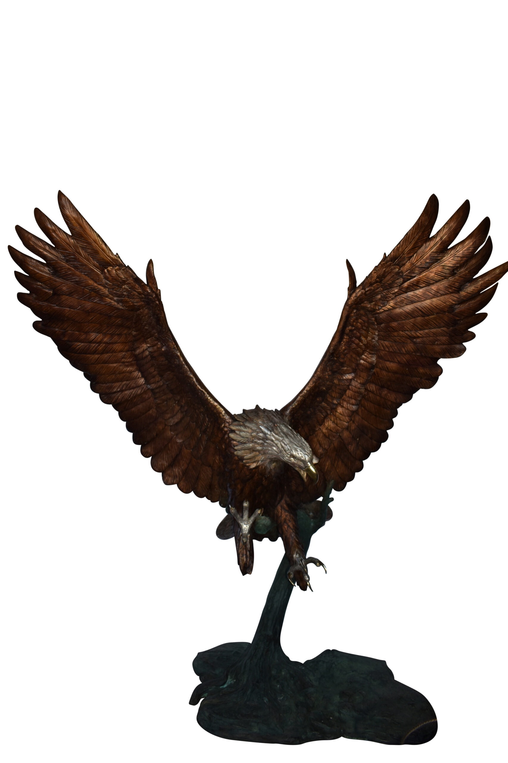 Giant Eagle Catching His Prey in Action Bronze Statue Size: 84" x 40" x 84"H