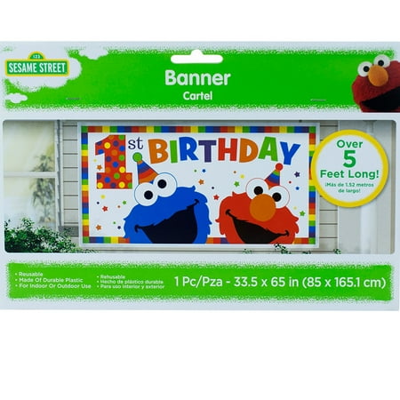Giant Elmo Sesame Street 1st Birthday Banner 5 Ft Long