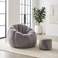 thumbnail image 1 of Giant Faux Fur Bean Bag Chair - Oversized Shell-Shaped Sofa for Adults & Kids, 1 of 8