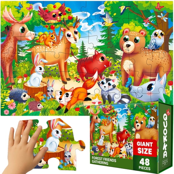 Giant Floor Puzzles for Kids Ages 4-6 - 2x3 Feet 48 Piece Puzzles for Toddlers 3-5 by QUOKKA