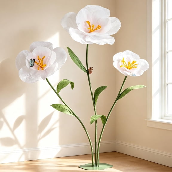 Giant Flowers with Bases and Stems 5.9Ft Large Artificial Floral Decoration VT4