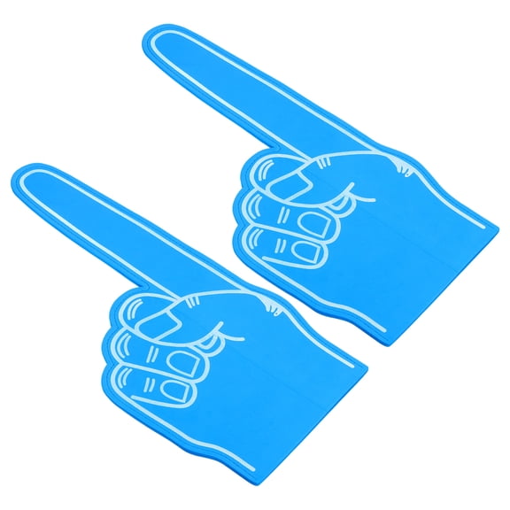 Giant Foam Finger 18 Inch EVA Number 1 DIY Blank Foam Hand, Blue, 2 Pack