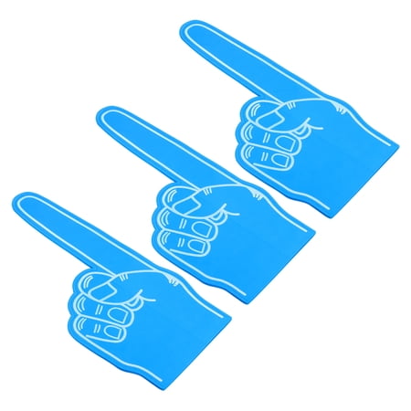 Giant Foam Finger 18 Inch EVA Number 1 DIY Blank Foam Hand, Blue, 3 Pack