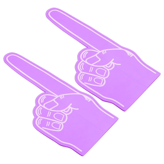 Giant Foam Finger 18 Inch EVA Number 1 DIY Blank Foam Hand, Purple, 2 Pack