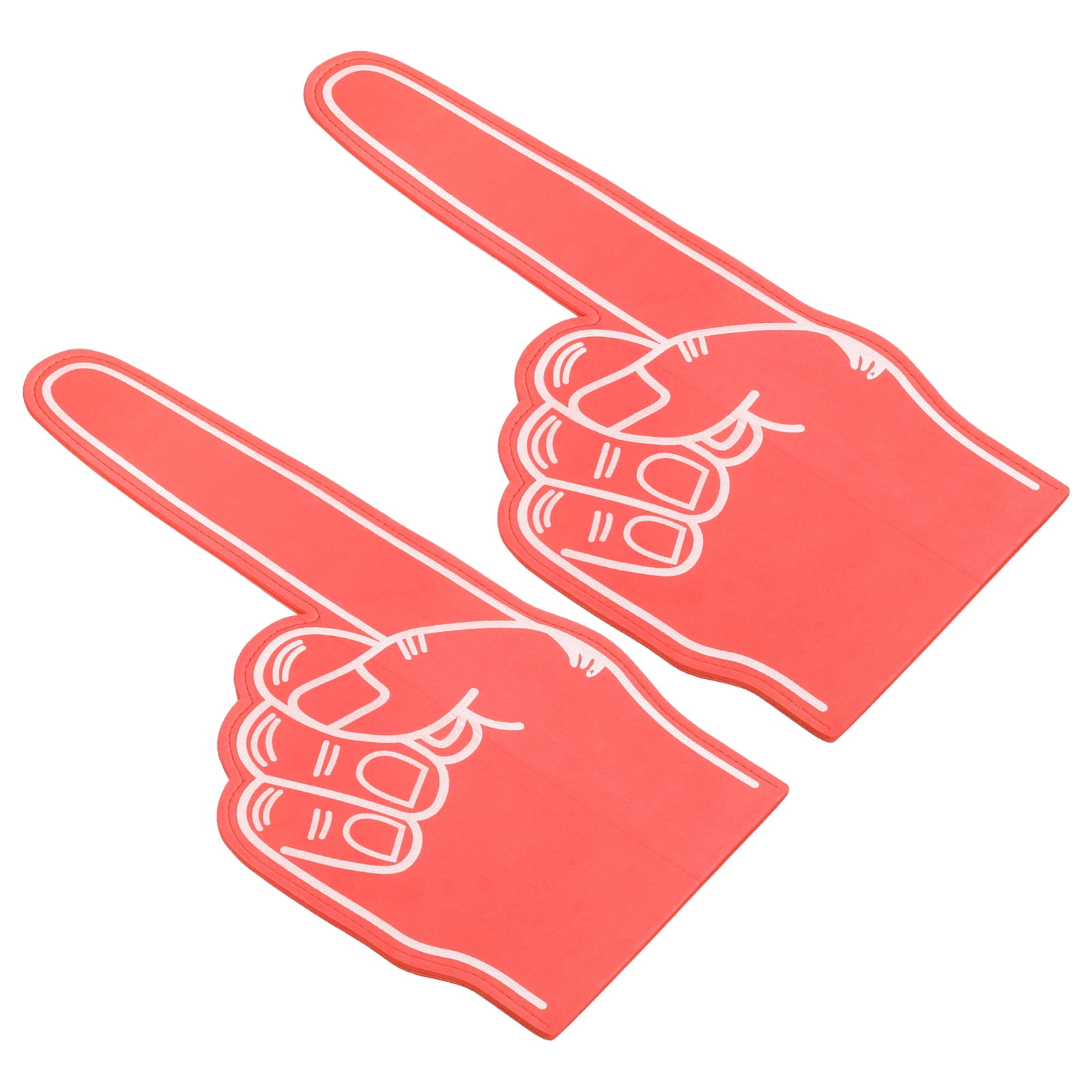 Giant Foam Finger 18 Inch EVA Number 1 DIY Blank Foam Hand, Red, 2 Pack