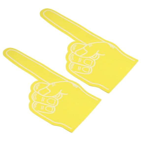 Uxcell Giant Foam Finger 18 Inch, 2Pcs EVA DIY Blank Foam Hand Cheerleading Fingers for Celebration Sports Games Party, Yellow