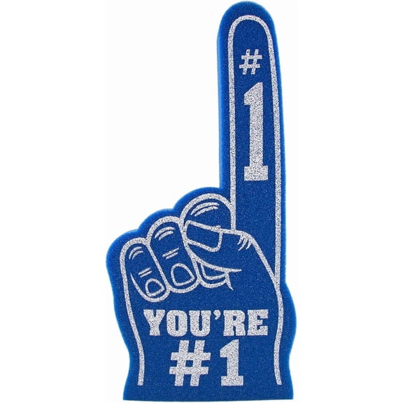 Giant Foam Finger 18 Inch- You're Number 1 Foam Hand for All Occasions-Cheerleading for Sports-Exciting Vibrant Colors use as Celebration Pom Poms-Great for Sports Events Games School Business-Blue