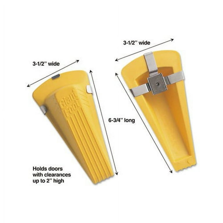 Giant Foot Magnetic Doorstop, No-Slip Rubber Wedge, 3.5w x 6.75d x 2h, Yellow Giant Foot Magnetic Doorstop, No-Slip Rubber Wedge, 3.5w x 6.75d x 2h, Yellow