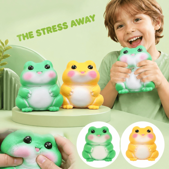Giant Frog Squishy Toys, Soft TPR Cute Animal Stress Relief Squeeze Toys for Kids Adults Easter Birthday Party Favors (1 Random Color)