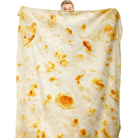 Giant Funny Realistic Food Throw Blankets 325 GSM Flannel Fleece Blanket for Adults Kids Novelty Soft Flannel Taco Blanket Sofa Couch Blanket