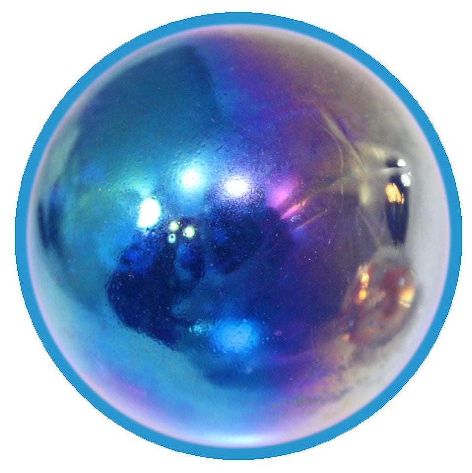 Giant Glass "Lustered Blue" Marble 35mm by House of Marbles w/Stand