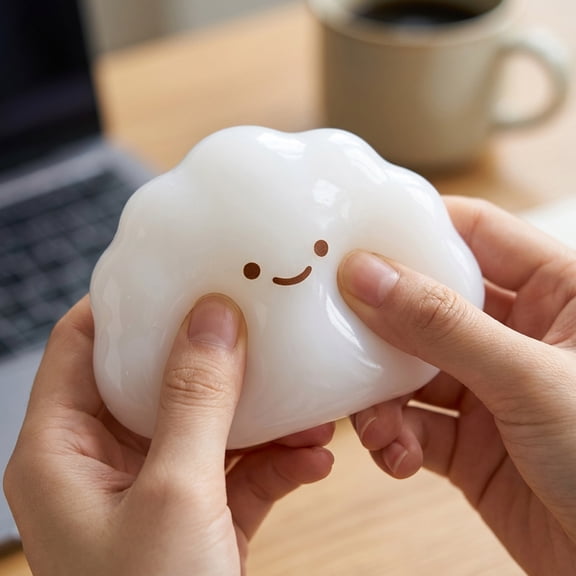 Giant Glitter Dumpling, Dumpling Squish Ball with Cute Features, Squeeze Dough Ball Stuffed Bun Sensory Balls, Soft Squeeze Decompression Doughs for Adults