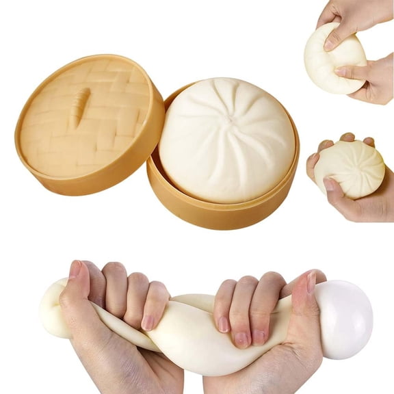 Giant Glitter Dumpling, Giant Dumpling Toy, Anxiety & Stress Relief, Toy Fidget Toys for Adults & Kids, Stress Relief Squeeze Dough Ball Hand Toy(White)