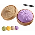 thumbnail image 1 of Giant Glitter Dumpling, Giant Dumpling Squishy, Mega Rainbow Dumplings, Large Stress Relief Sensory Ball for Adults (Purple), 1 of 9