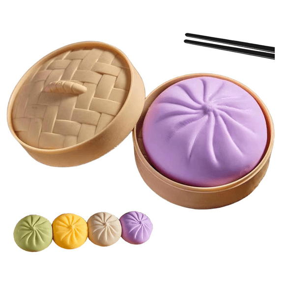 Giant Glitter Dumpling, Giant Dumpling Squishy, Mega Rainbow Dumplings, Large Stress Relief Sensory Ball for Adults (Purple)