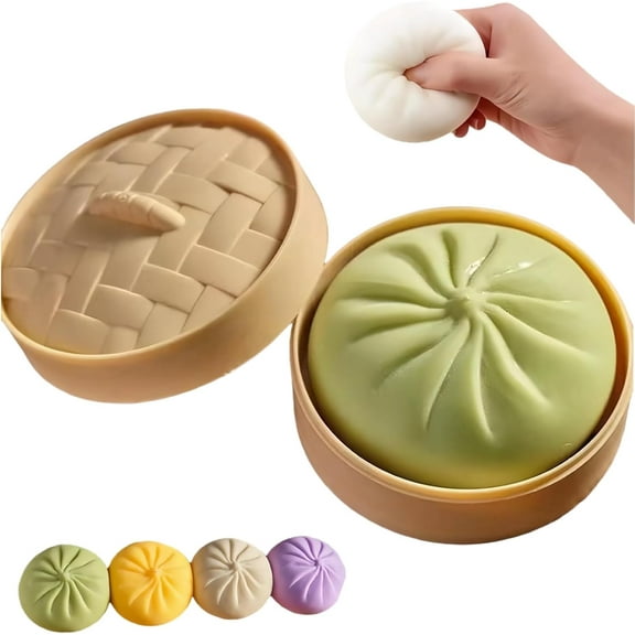 Giant Glitter Dumpling,Giant Dumpling Squishy,Super Soft Mega Rainbow Dumplings Stress Ball,Mega Rainbow Dumplings,Cute Anxiety Relief Fidget Toys, Soft Squeeze Decompression Dough (Green)