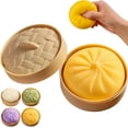 thumbnail image 1 of Giant Glitter Dumpling Squishy with Steamer Box,Super Soft Mega Rainbow Dumplings Stress Ball,Large Anxiety Relief Slow-Rising Decompression Dough for Adults Elderly 1PCS, 1 of 9