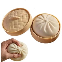 Giant Glitter Dumpling Squishy with Steamer Box,Super Soft Mega Rainbow Dumplings Stress Ball,Large Anxiety Relief Slow-Rising Decompression Dough for Adults Elderly