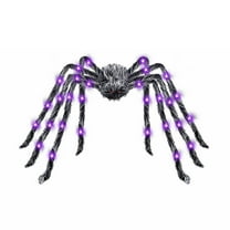 Giant Glow-in-the-Dark Halloween Spider Decor - Realistic Furry Outdoor/Indoor Hanging Prop with Adjustable Legs & Red Eyes - Scary Yard Decoration for Haunted Houses & Parties