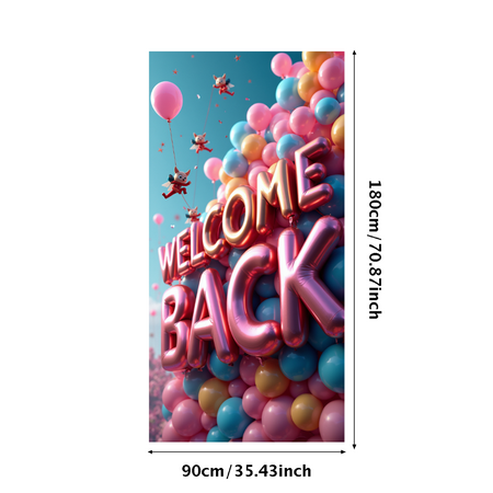 Giant Golden Welcome Back Letter Banner Background Party Decorations for Office Reopening Store Opening Community Event Festival Celebration