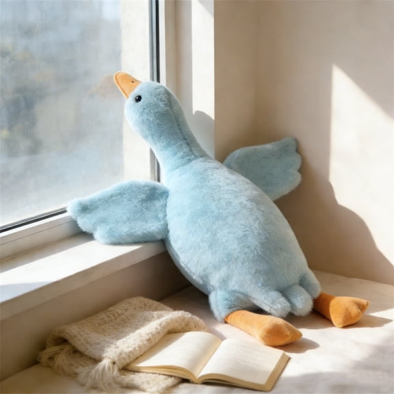 Giant Goose Plush Doll Toy,Goose Stuffed Animal 3 Sizes, Cute Stuffed Goose, Soft Blue Duck Plush Gift for Women or Friend