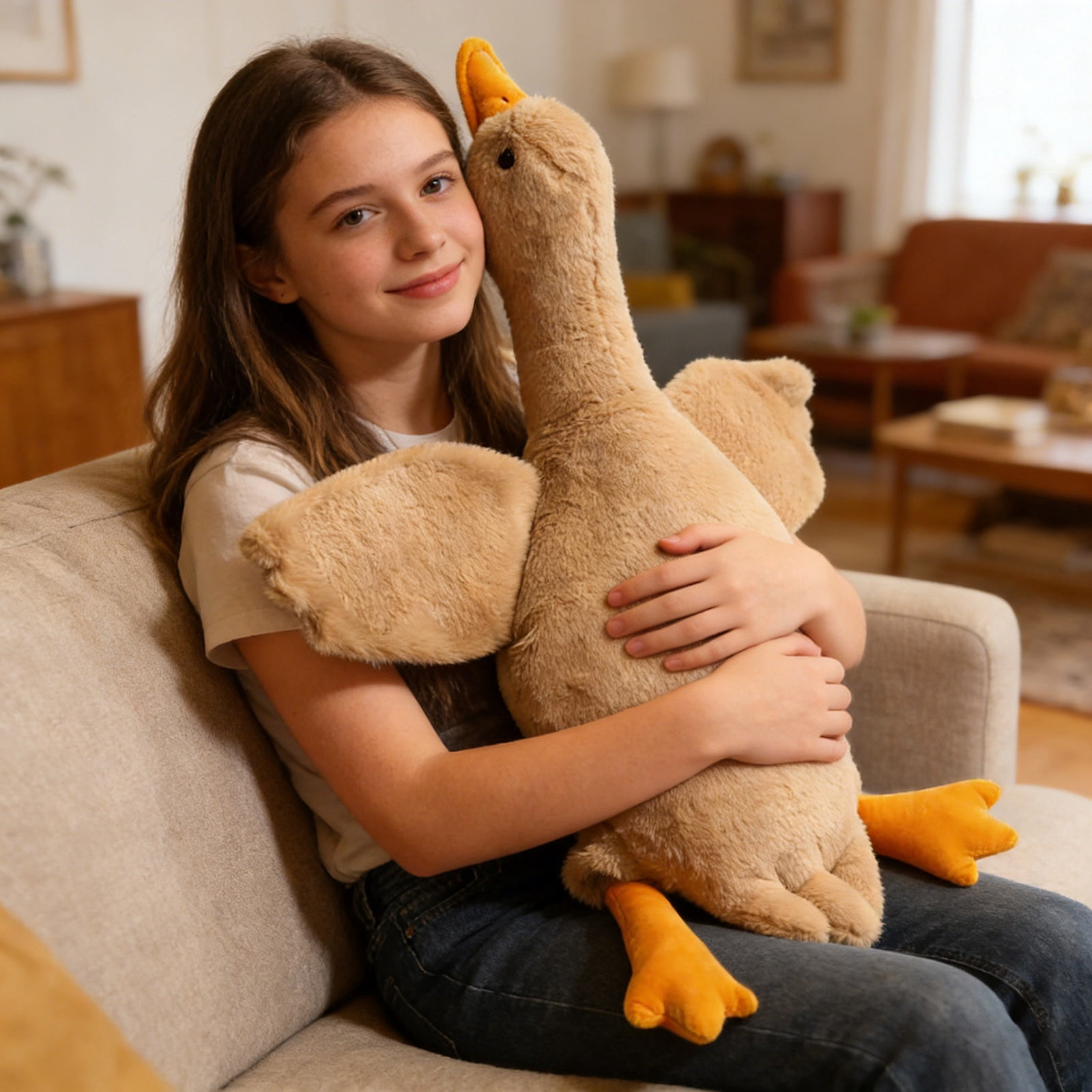 Giant Goose Stuffed Anima, Soft Goose Plush, Soft Pillow Cushion Cute ...