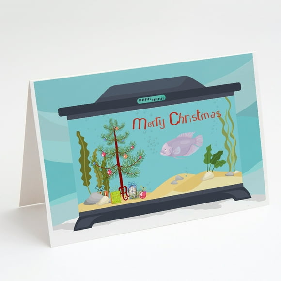 Giant Gourami Merry Christmas Greeting Cards and Envelopes Pack of 8