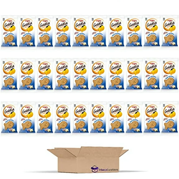 Giant Grahams Shaped Goldfish | Vanilla | .9 Ounce | Pack of 30