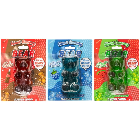 Giant Gummy Jelly Bear of 3 Pack 90 grams Sweet Gummy Bear Giant Jelly Xmas Stocking Filler Gift New