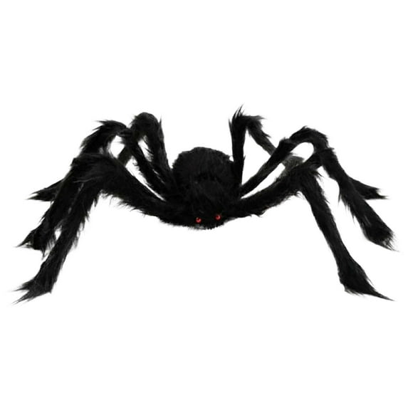 Giant Halloween Spider Decoration, 125Cm Large Fake Spider With Hairy Legs Realistic Scary Design, Ideal For Indoor Outdoor Yard Party Bar Haunted House Prank Prop