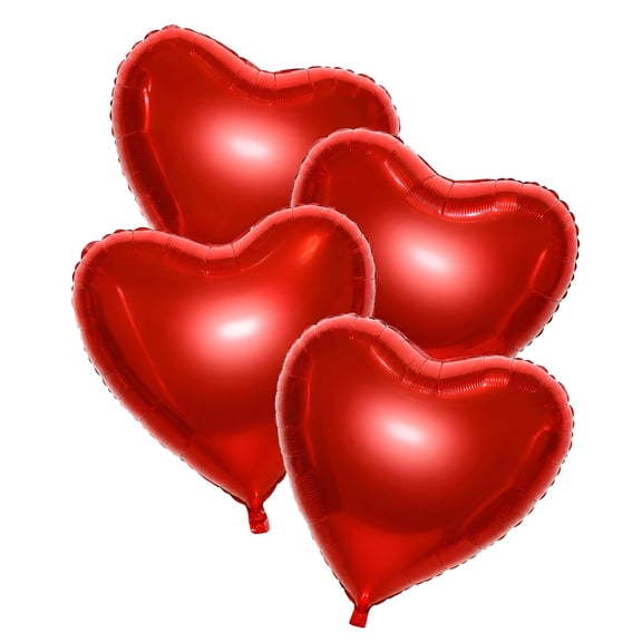 Giant Heart Shaped Foil Balloons,32 Inch Large Heart Balloons,Ideal for Valentine's Day,Wedding,Engagement, Anniversary,Proposal,Birthday,Romc Event Decor,Self Sealing,Red