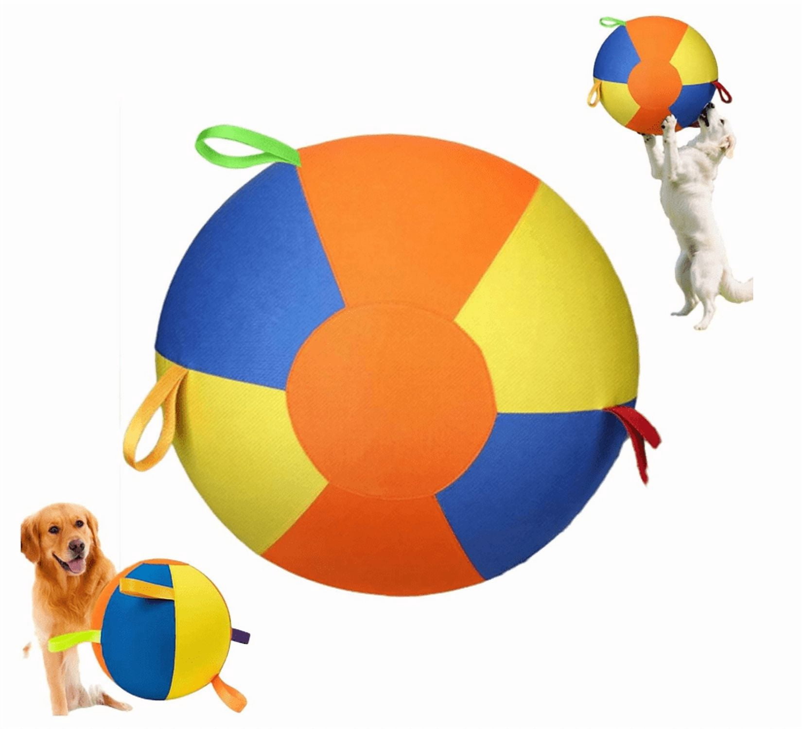 Giant Herding Ball for Dogs, Jumbo Interactive Dog Ball with Handle, Durable Polyester PVC Calming Dog Toy, Large Sizes for Play & Exercise - (Multicolor)