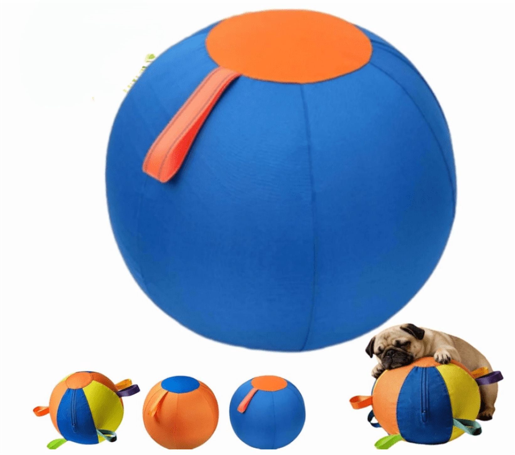 Giant Herding Ball for Dogs, Jumbo Interactive Dog Ball with Handle, Durable Polyester PVC Calming Dog Toy, Large Sizes for Play & Exercise - (Blue)