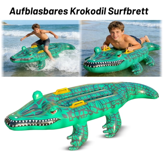 Giant Inflatable Alligator Pool Float, Animal Themed Pool Toy Ballons for Birthday Pool Halloween Party Decorations,Blow Up Photo Prop,Party Favors Supplies Gift for Kids and Adults