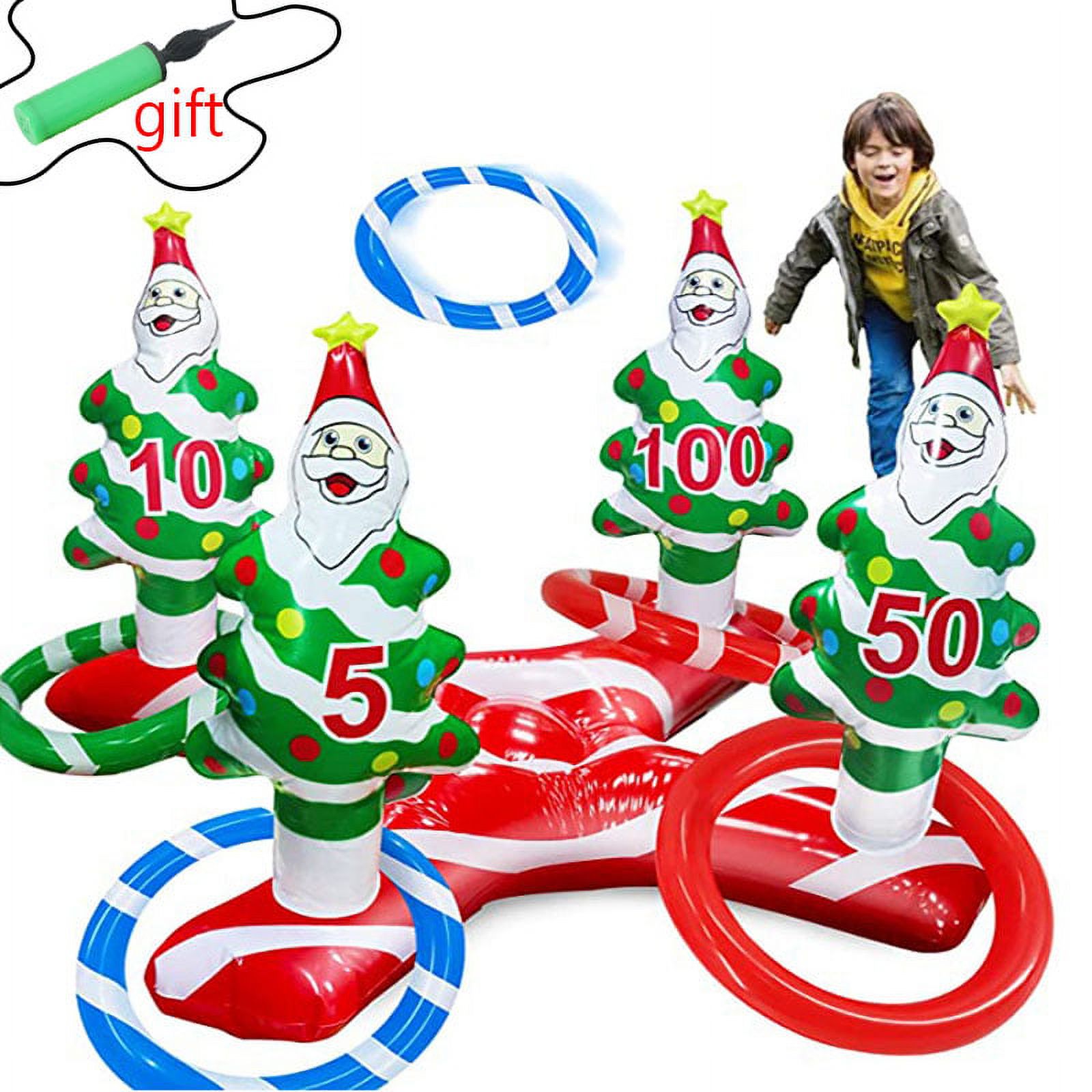 Giant Inflatable Christmas Tree Ring Toss Party Game Toys Kids Adults