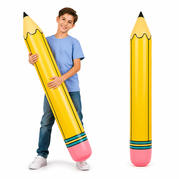 Giant Inflatable Pencil Balloon Sturdy PVC Blow-up Pencils for Back to School Graduation Birthday Party Photo Props Classroom Hanging Decoration