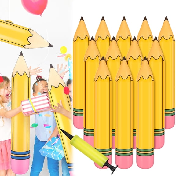 Giant Inflatable Pencil Balloons, Extra Large 26.7 Inch Size & Durable PVC Design for Back To School, Classroom, Graduation & Party Decorations