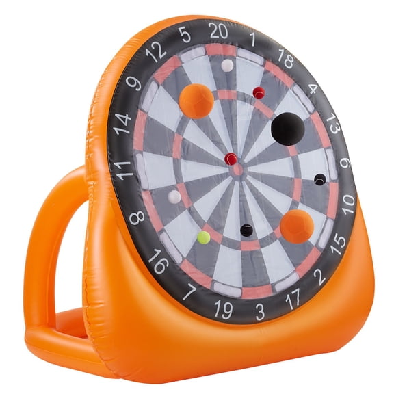 Giant Inflatable Soccer Dartboard 6ft Contains 4 Kicks 12 Tennis Balls & Air Pump 3 Minutes Quick Build For Patio Backyard Games